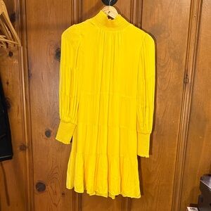 Alice + Olivia Vibrant Yellow Long Sleeve Dress